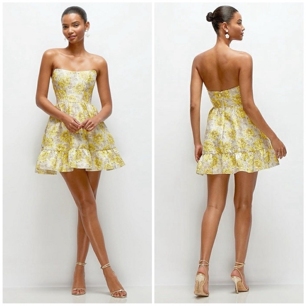 Dessy Collection Cat Eye Strapless Cocktail Minidress SIZE 8 US